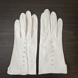 Vintage White Leath Gloves 7